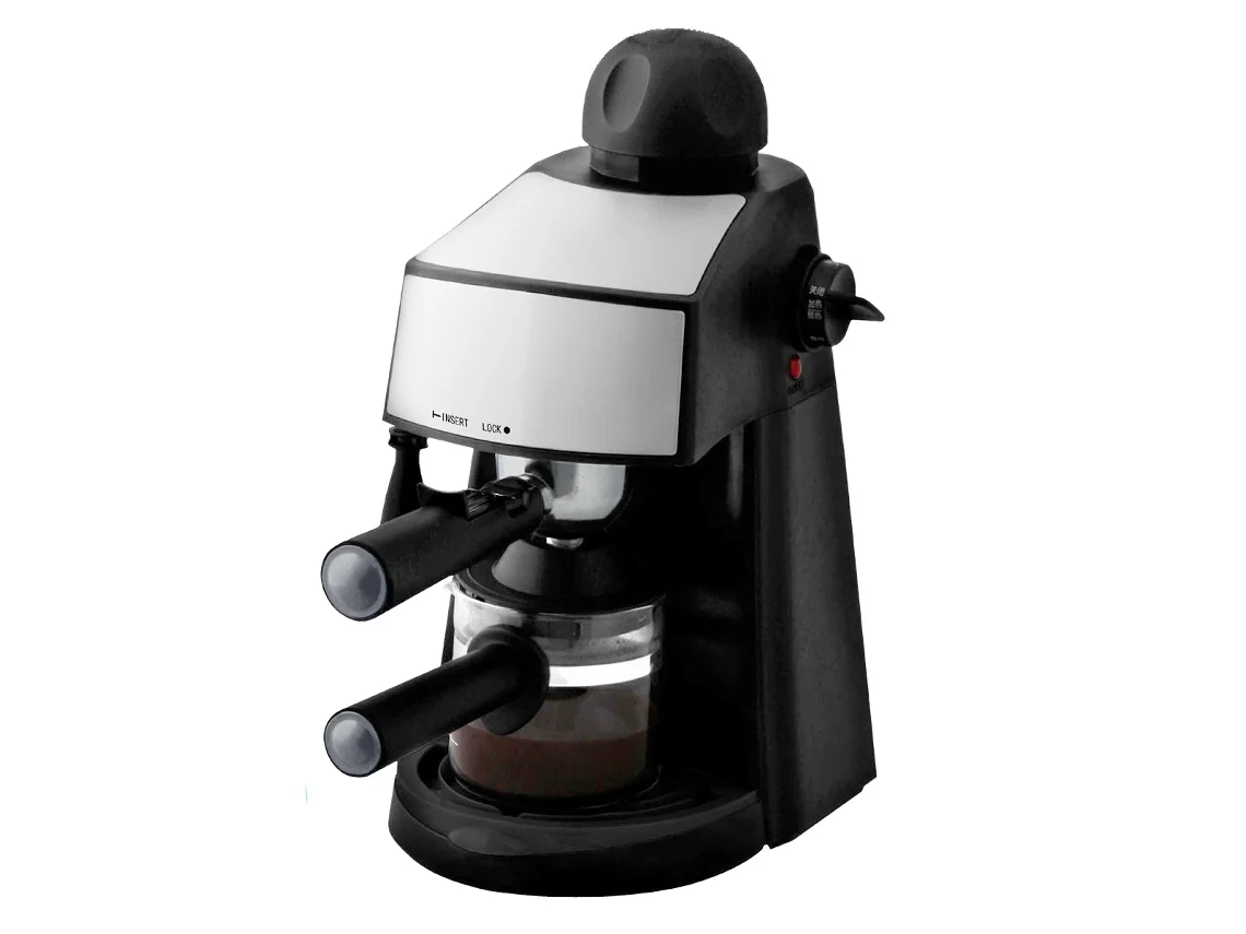 Cafetera espresso KLACK con varilla de vapor, 4 tazas, acero inoxidable.
