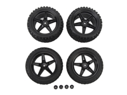 4 Ruedas Para Camiones Rc De 85 Mm Con Neumáticos Todoterreno Y Llantas De 5 Radios Para Coches De Control Remoto A Escala 1/10 Axial