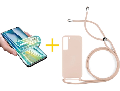 Carcasa + Protector de Pantalla para Samsung Galaxy S22 Plus 5G SKYHE Rosa Pastel