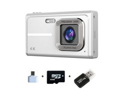 Câmera Digital 4k Hd Zoom 16x Autofoco Câmera Ccd De Tela De 2.4 Polegadas 64g Prata 