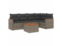 Maison Exclusive - Set De Muebles De Jardín 6 Pzas Y Cojines Ratán Sintético Gris