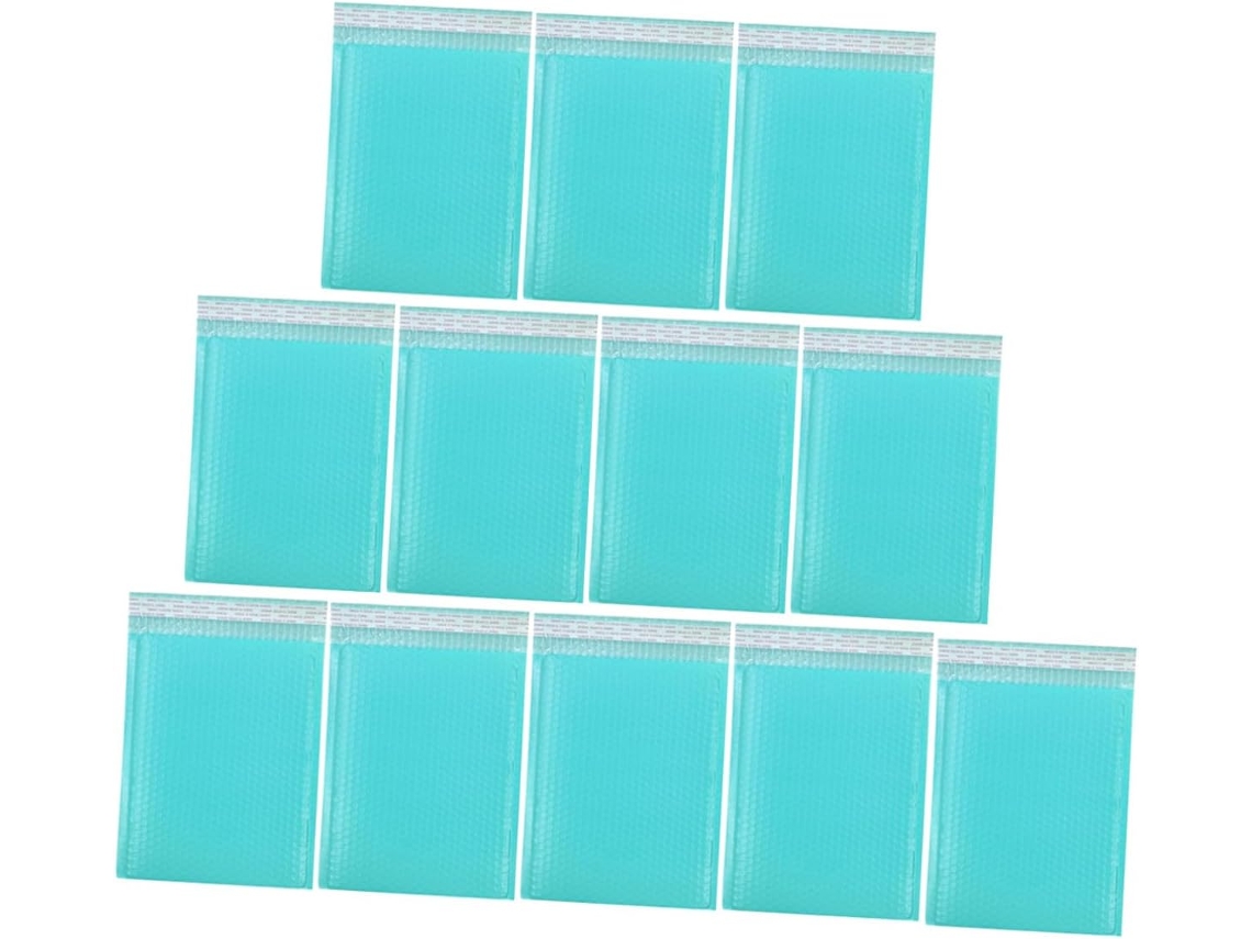 Juego De 50 Bolsas De Envío Autoadhesivas De Plástico De Burbujas, Sobres Acolchados De Color Azul Verdoso.