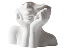 Jarrón De Cerámica Con Rostro Artístico Linjou, Jarrón Para Flores Para Decoración Del Hogar Y Regalo.