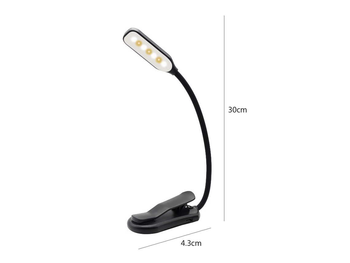 2026-luz De Lectura Recargable Con 7 Led 3 Niveles De Brillo Interruptor Táctil Clampable Para Libros Niños Lámpara De Noche