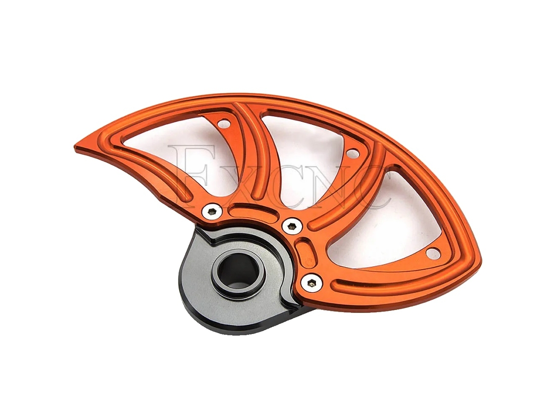 Protector de disco de freno, aluminio duradero, fácil instalación, 22 mm, color naranja