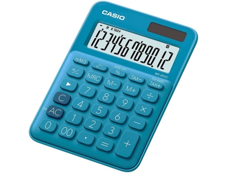 Calculadora Básica CASIO MS-20UC-BU Azul (12 dígitos)