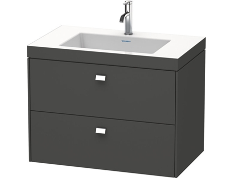Lavabo para muebles DURAVIT Brioso c-bonded con subestructura de 80,0x48,0 cm 2 cajones incl. hueco para sifón y faldón sin rebosadero con banco