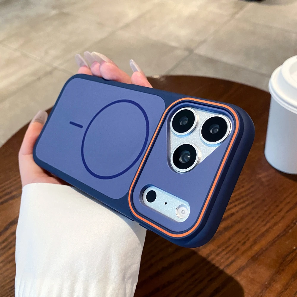 (azul Para Iphone 15 Plus) Funda Magnética Para Teléfono, Cubierta Trasera A Prueba De Golpes