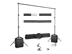 Soporte de fondo para fotografía, sistema de soporte, bolsa de transporte, 2,6 x 3 m, incluye 2 bolsas de arena OEM.