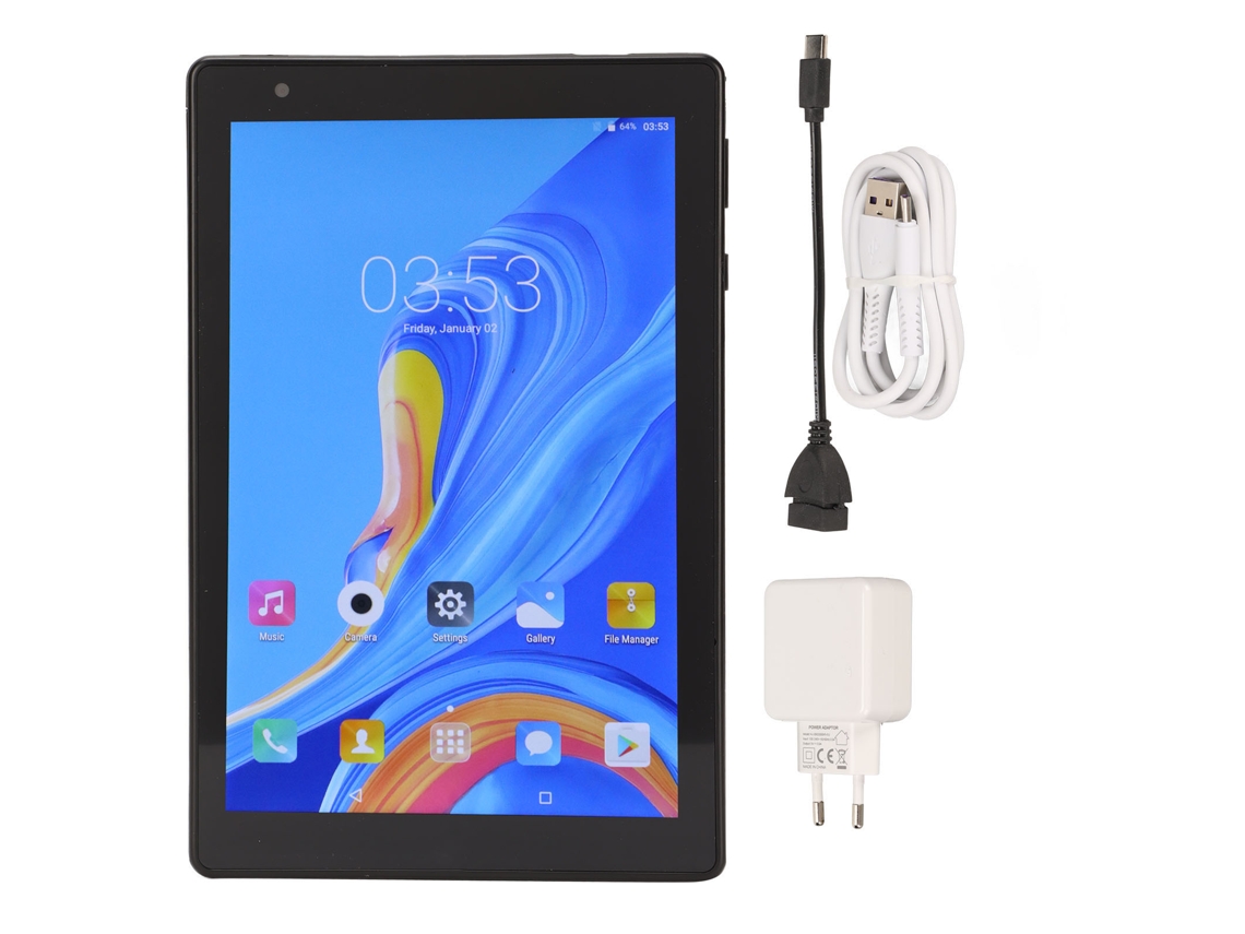 Tableta HD de 8 pulgadas, 1 GB de RAM, 16 GB de ROM, 128 GB de almacenamiento, wifi, Bluetooth, 3 GB, color negro dorado