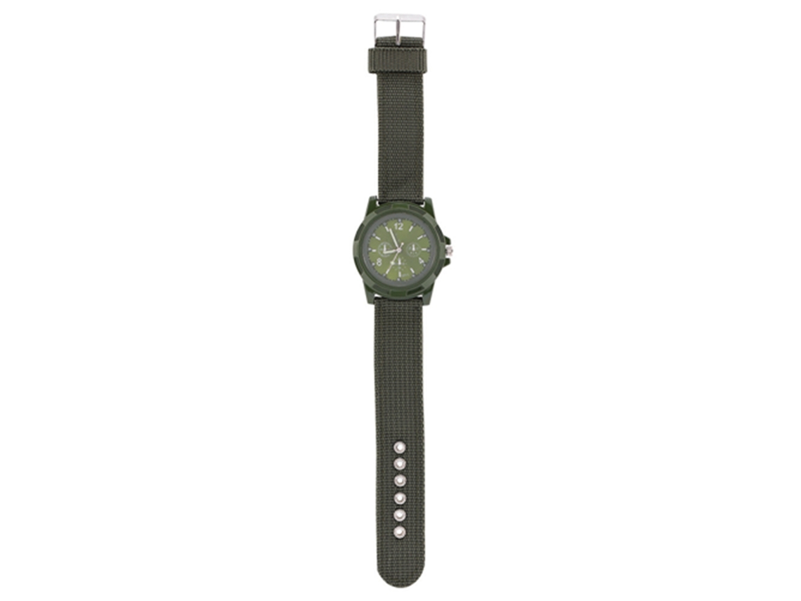 Reloj De Pulsera Electrónico Analógico Militar Con Correa De Nailon Verde Militar.