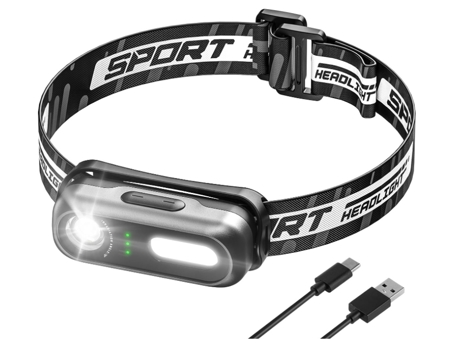 BISBISOUS Bl-02 Linterna Frontal Led Recargable 1000 Lúmenes 9 Modos Ipx5 Impermeable Negro