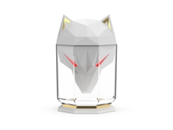 Humidificador Digitallab de 650 ml, forma de cabeza de lobo, luz ambiental, pulverización de nanonivel (blanco)
