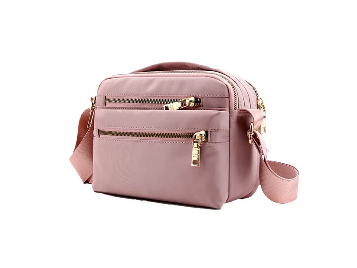 2026-bolsa Bandolera Para Mujer Con Multiple Bolsillos Messenger Mochila De Hombro Bolsa De Viaje (rosa)