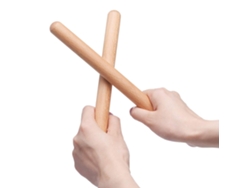 2026-1 Par Claves De Madera Instrumento De Percusión Musical Palos De Ritmo Natural