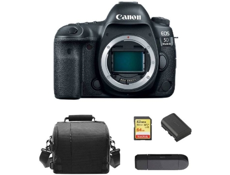 Cámara Reflex CANON EOS 5D IV + Tarjeta SD 64GB + Bolsa + Batería LP-E6N + Lector de Tarjetas SD (Full Frame)