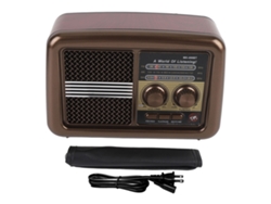 Rádio Portátil Am Fm Sw Com Alto-falante Bluetooth Banda Completa Antena Retrátil Para Casa Cozinha Exterior Vermelho Plug Us