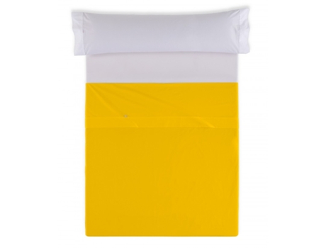 Sábana Encimera ESTELIA (220 x 270 cm - Algodón y Poliester - Amarillo)