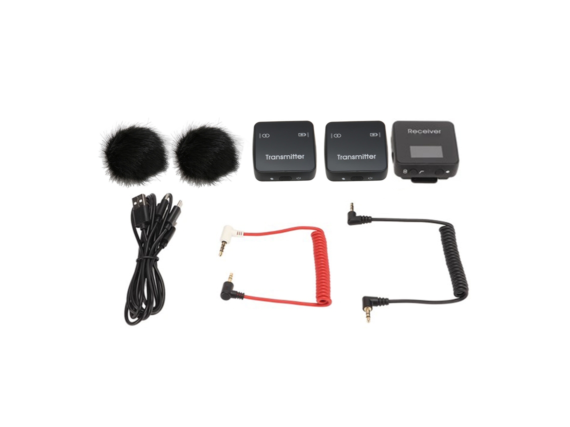 Micrófono de solapa inalámbrico (grabación estéreo, transmisión de 2,4 GHz)