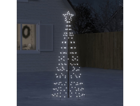Árbol de Navidad VIDAXL Cono Estacas Leds Blanco (180 cm)