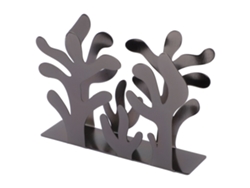 Portavasos De Papel De Innovador Diseño De Alga Acero Inoxidable Vertical Para Oficina Metal Negro