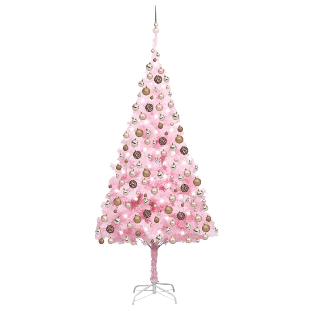 Árbol de Navidad VIDAXL con Luzes LED y Bolas (Rosa - 12x21 cm)