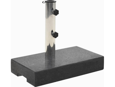 vidaXL Base de sombrilla de granito rectangular negro 25 kg