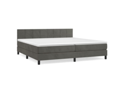 Maison Exclusive - Cama Box Spring Con Colchón Terciopelo Gris Oscuro 200x200 Cm