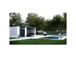 Caseta de Jardin metálica NH7 con Apoyo a la derecha | Blanco / Blanco | (298 x 238) + (284 x 238) - NOVO HABITAT