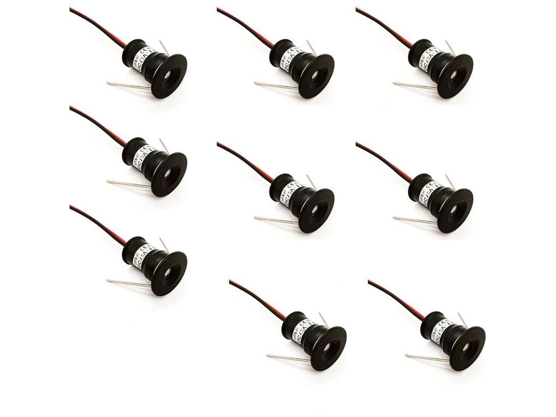 2026-48891-9pcs Mini Focos Empotrables Led 12v 1w Ip65 Techo Cocina Escaleras Diy Luz Blanca Cálida 3000k 120°