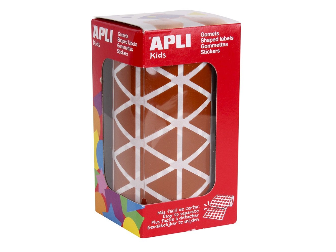 Gomets Autoadesivos APLI en Rollo - Triangular - Ø20Mm - Marrón