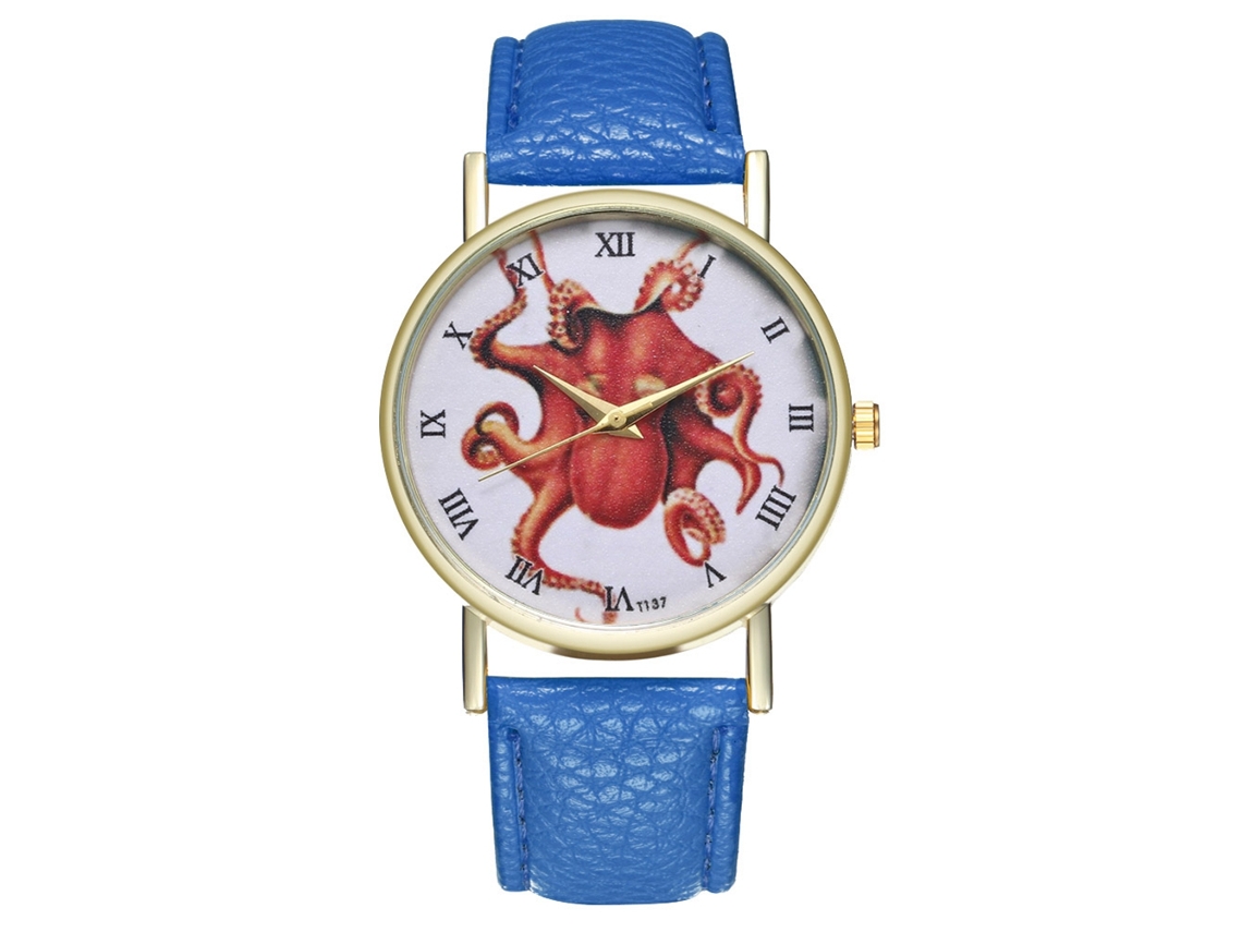 Reloj De Cuarzo Con Correa De Cuero Pu Zhoulianfa Estilo Simple Pareja Unisex (azul)