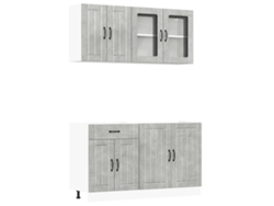 Juego de 4 gabinetes de cocina de hormigón gris MAISON EXCLUSIVE