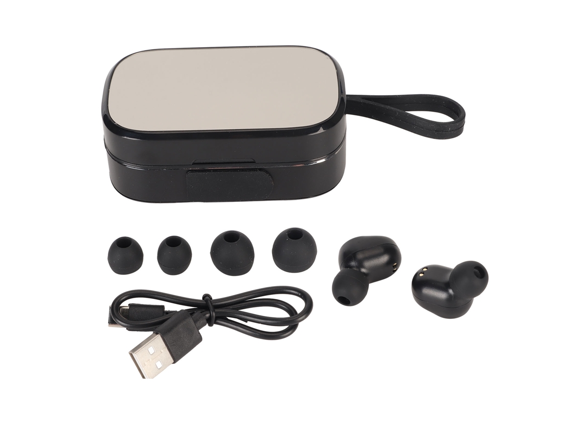 Auriculares Inalámbricos Bluetooth 5.1 Ipx7 Con Pantalla Digital Y Mini Estuche De Carga - Negro