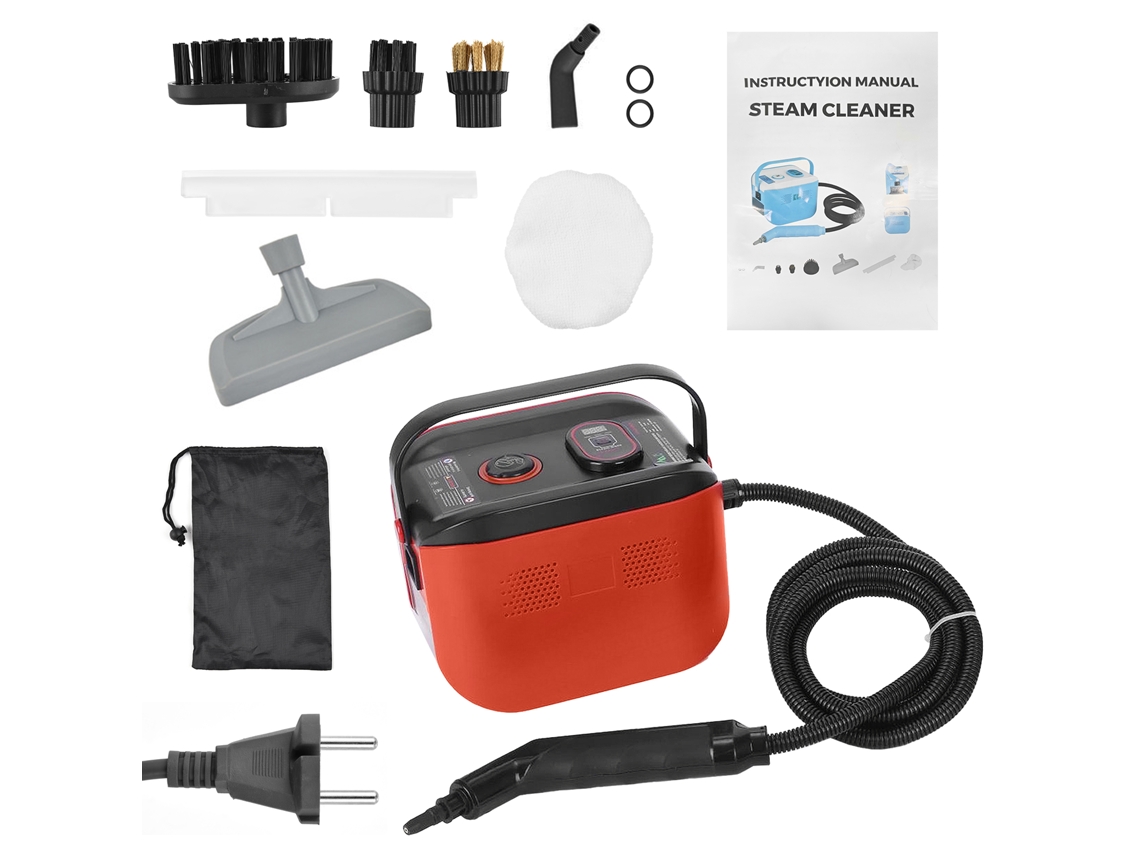 Limpiador A Vapor Portátil Con 3 Ajustes De Temperatura, Capacidad De 1200 Ml Y 3 Cepillos Para El Hogar Y El Coche.
