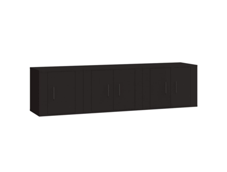 Conjunto 2 de muebles para TV VIDAXL madera contrachapada negro