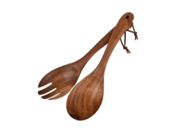 2pcs/set Wooden Salad Servers Salad Spoon And Fork Set Cooking Utensils