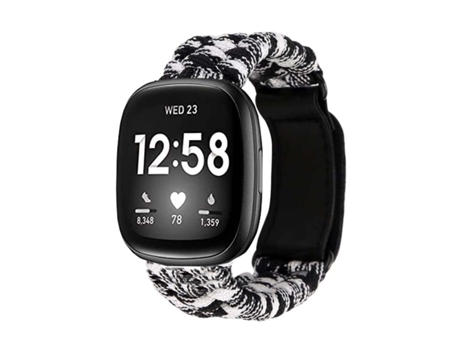 Correa para Fitbit by Google Versa 2 Negro y Blanco