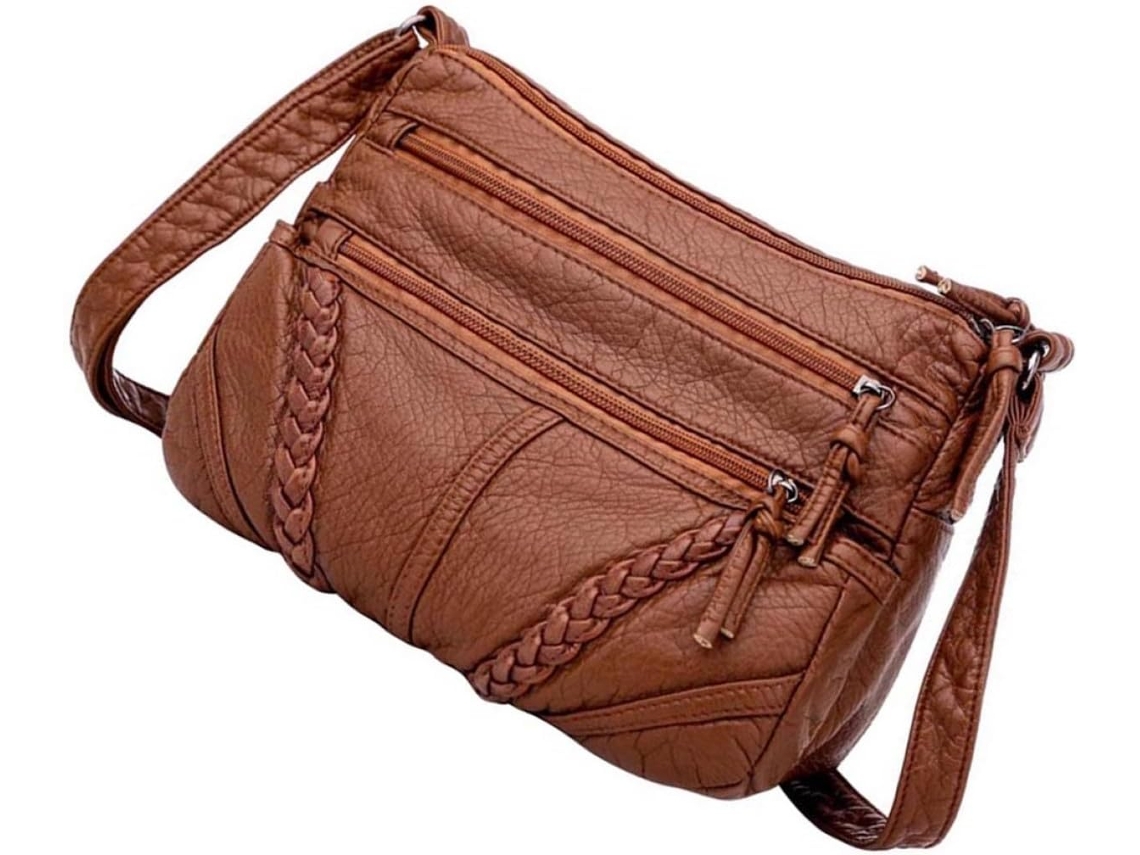 Bolso De Hombro Ciieeo Para Mujer, Color Marrón Pu, Capacidad Media, Diseño Sencillo, Para Ir De Compras Y