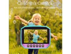 Microscopio digital portátil para niños con pantalla de 3 pulgadas y zoom de 10 a 800x con luz dorada