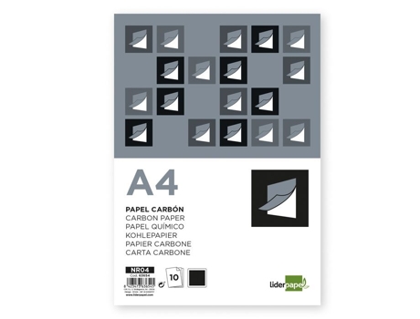 Liderpapel Papel Carbón con Color Intenso A4 - Negro, 10 Hojas