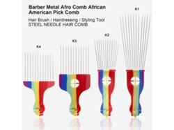 Peine Afro De Metal Para Barberos Cepillo De Pelo Herramienta De Estilismo Peluquero