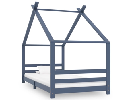 MAISON EXCLUSIVE - Estructura de cama infantil madera maciza pino gris 90x200 cm
