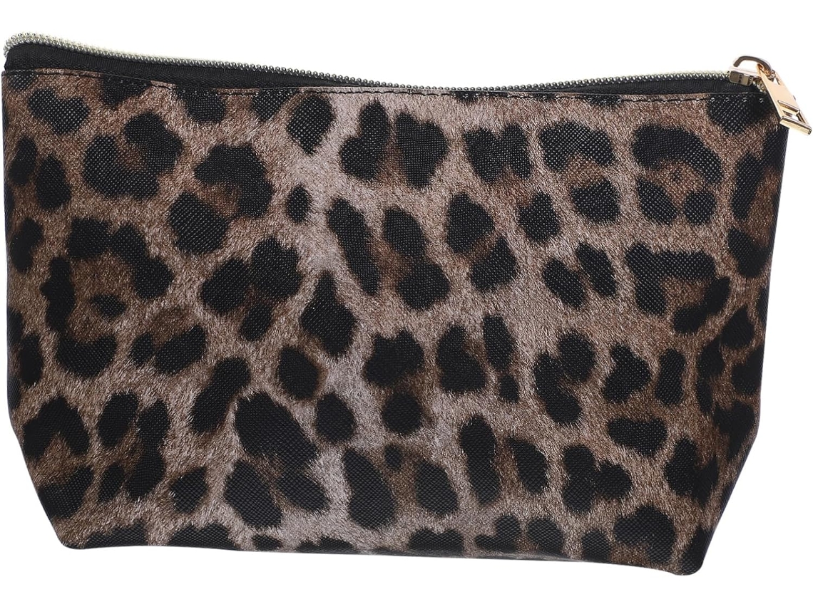 Neceser Portátil Con Estampado De Leopardo Para Mujer, Estuche Cosmético Multiusos Con Cremallera, Organizador Pequeño.