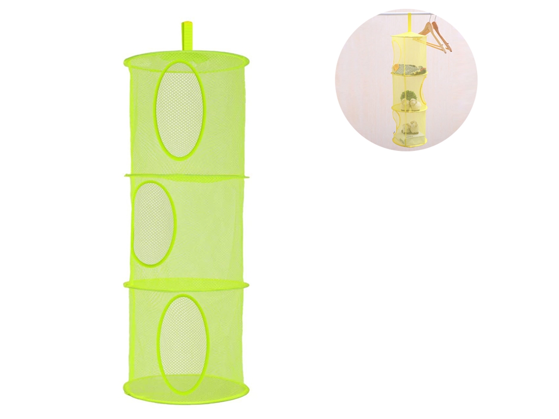 Cesta de Almacenaje Cesta Colgante Multifuncional JEIIBRZUI Punto Verde (27x27x3cm)