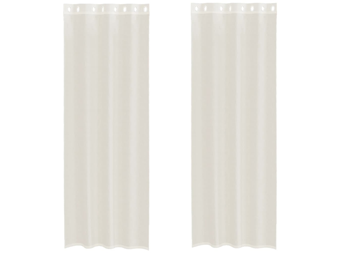 Maison Exclusive - Cortinas De Gasa Con Ojales 2 Uds Crema 140x300 Cm