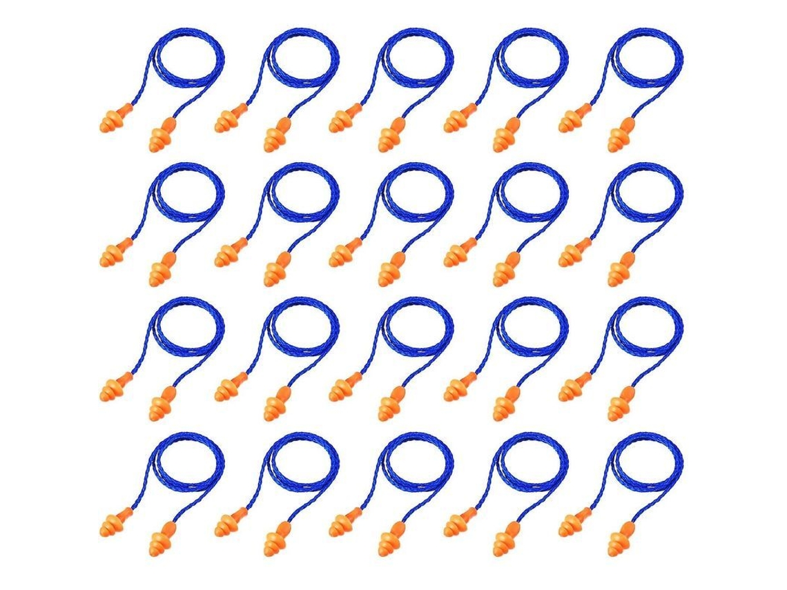 Auriculares Reutilizables De Silicona Con Cable, 20 Pares, Cancelación De Ruido Para Dormir, Luz Azul.