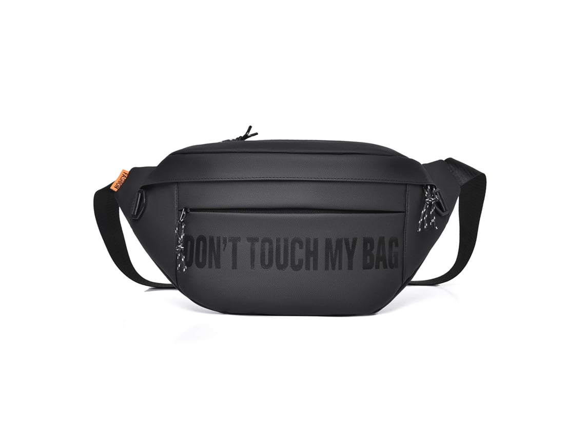 (Negro) Bolso cruzado para hombre, estilo uniforme de trabajo, bolso para ciclismo, riñonera multifuncional