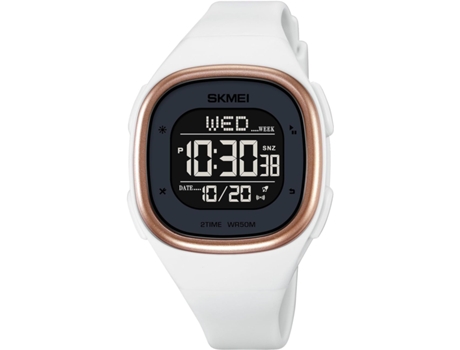 VEANXIN Reloj digital cuadrado Reloj de pulsera resistente al agua-Plata