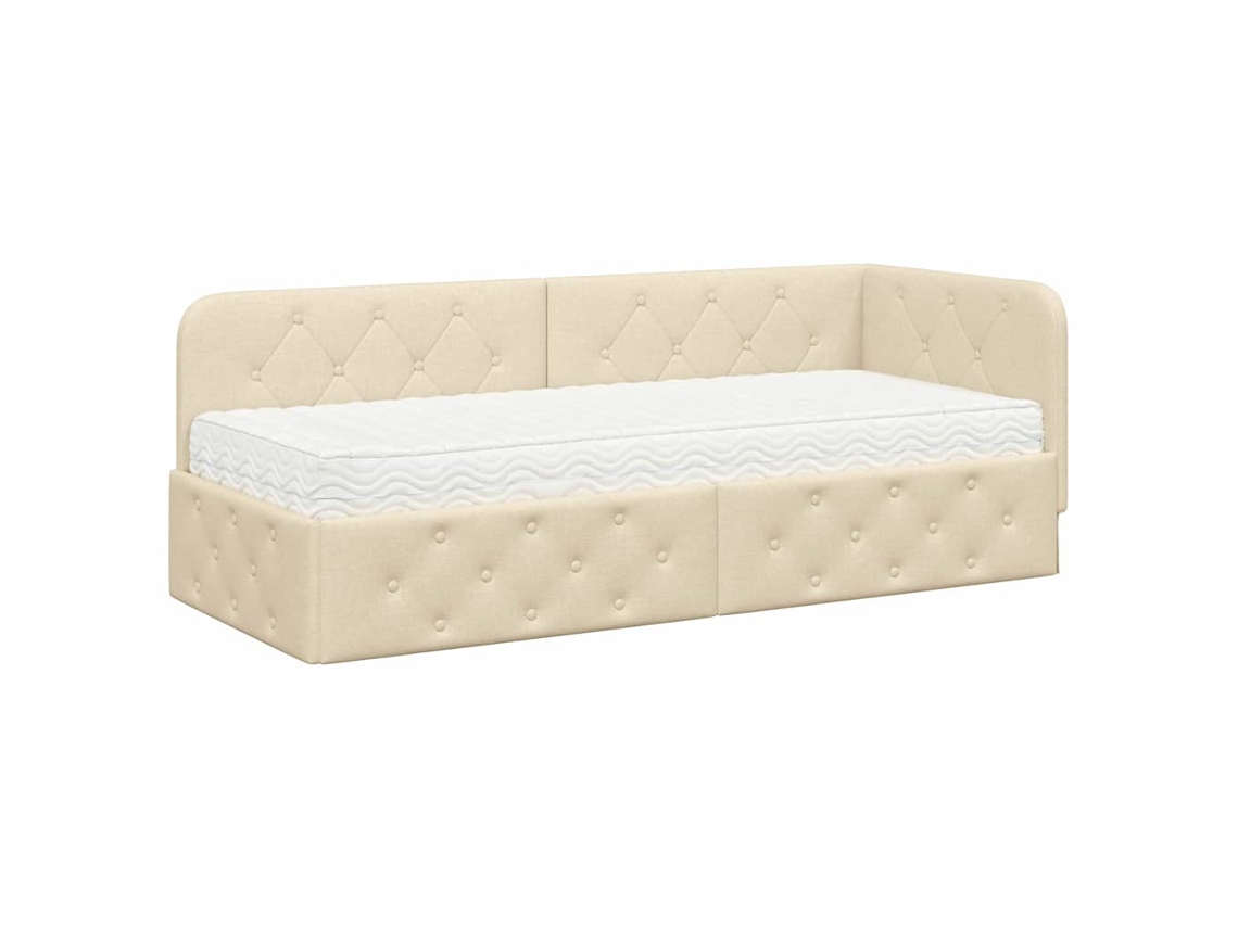 Maison Exclusive - Estructura De Cama En Esquina Crema 80 X 200 Cm Tela